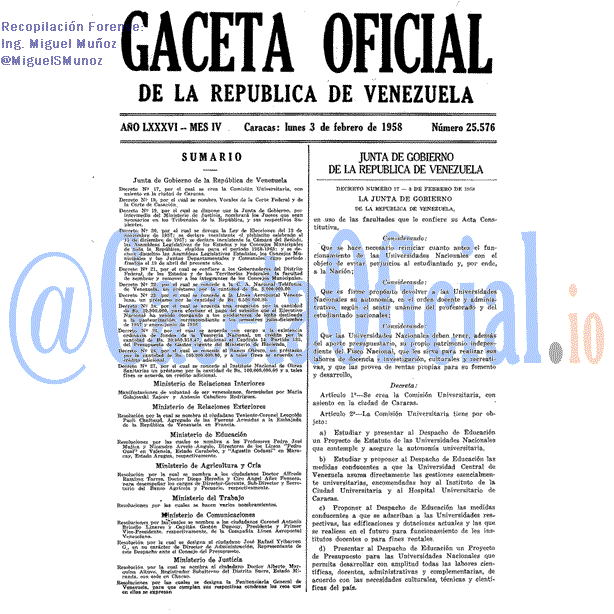 Gaceta Oficial 25576 del 3 Febrero 1958