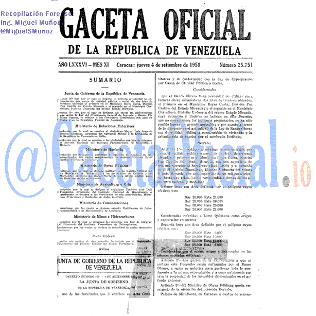 Gaceta Oficial 25751 del 4 Septiembre 1958
