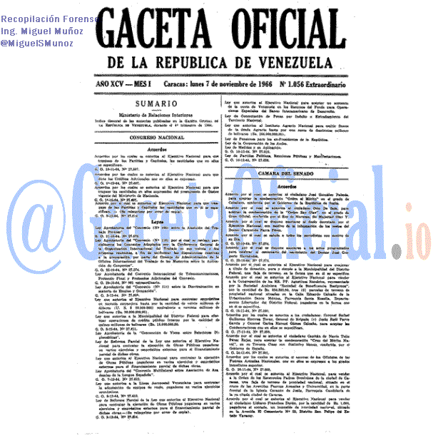 Gaceta Oficial 1056 del 7 Noviembre 1966