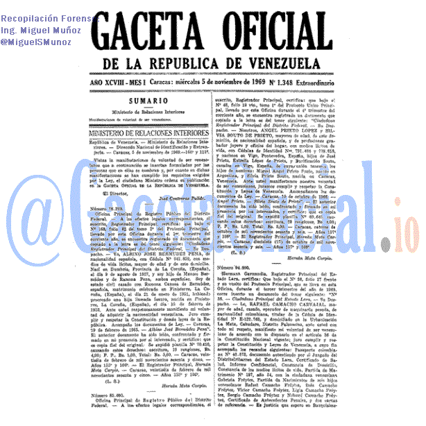 Gaceta Oficial 1348 del 5 Noviembre 1969