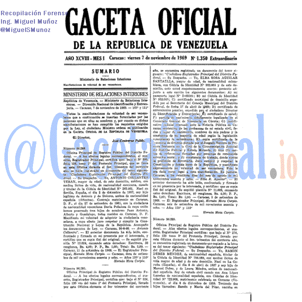 Gaceta Oficial 1350 del 7 Noviembre 1969