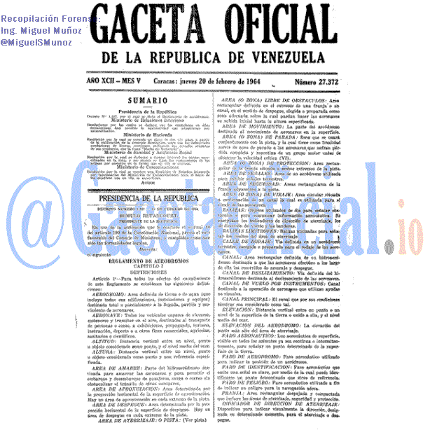 Gaceta Oficial 27372 del 20 Febrero 1964