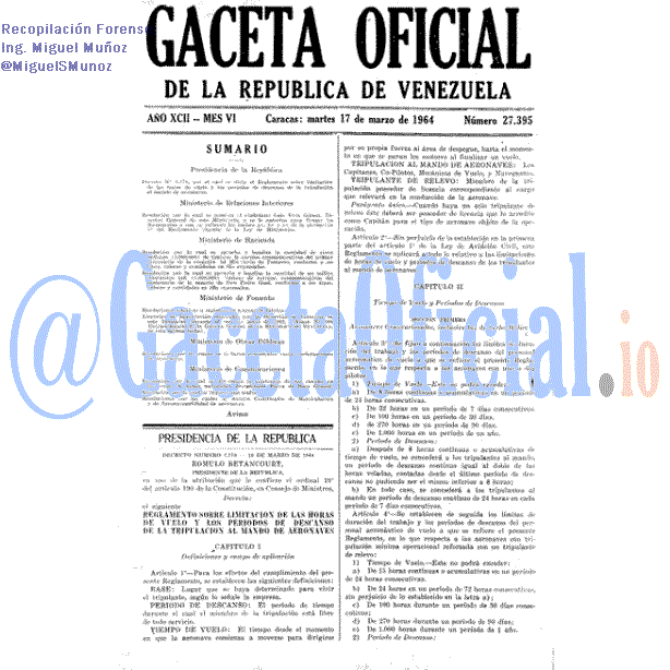 Gaceta Oficial 27395 del 17 Marzo 1964