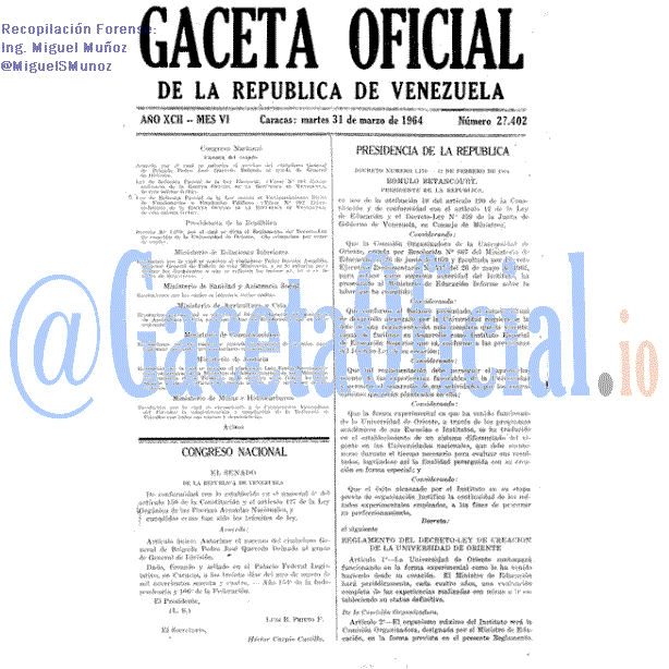 Gaceta Oficial 27402 del 31 Marzo 1964