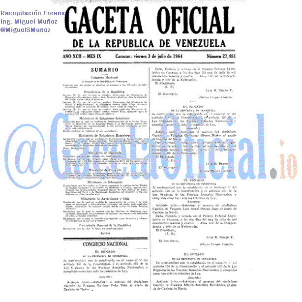 Gaceta Oficial 27481 del 3 Julio 1964