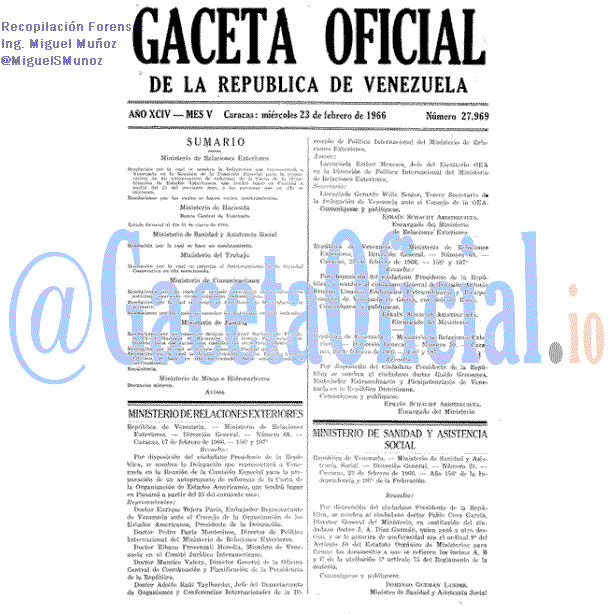 Gaceta Oficial 27969 del 23 Febrero 1966