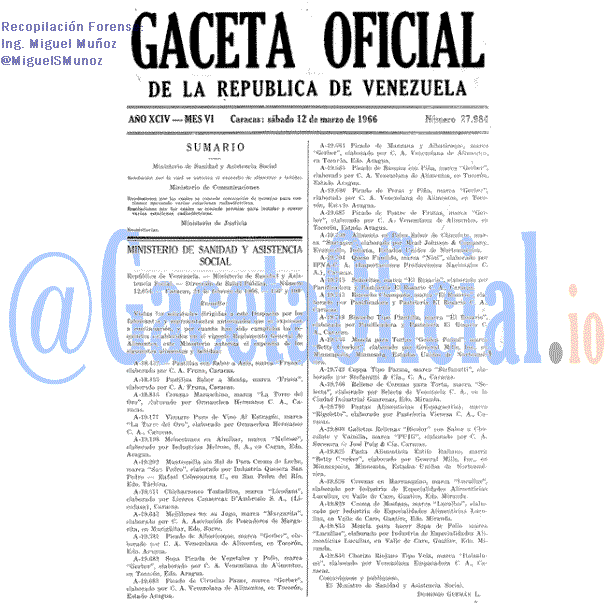 Gaceta Oficial 27984 del 12 Marzo 1966