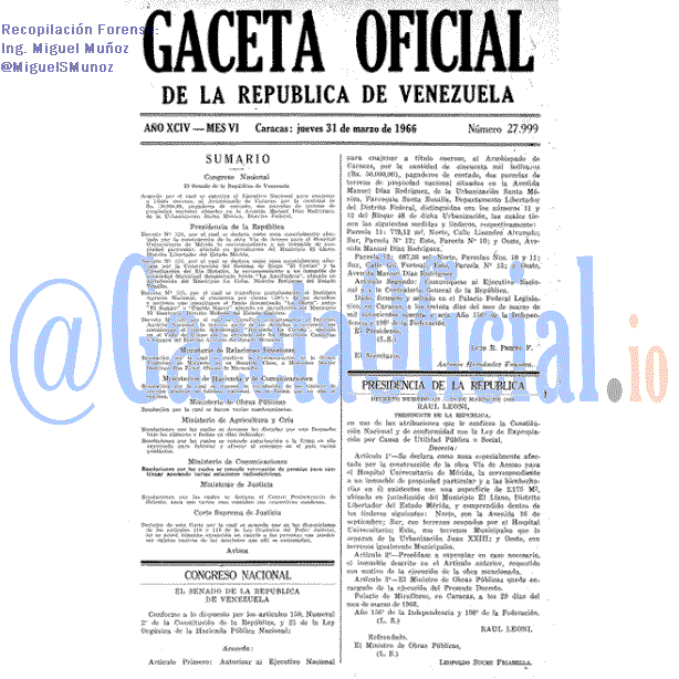 Gaceta Oficial 27999 del 31 Marzo 1966