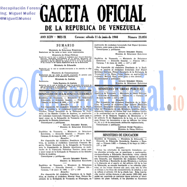 Gaceta Oficial 28056 del 11 Junio 1966