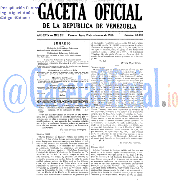 Gaceta Oficial 28139 del 19 Septiembre 1966