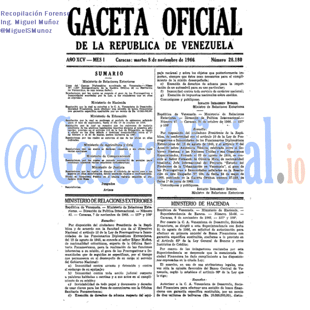 Gaceta Oficial 28180 del 8 Noviembre 1966