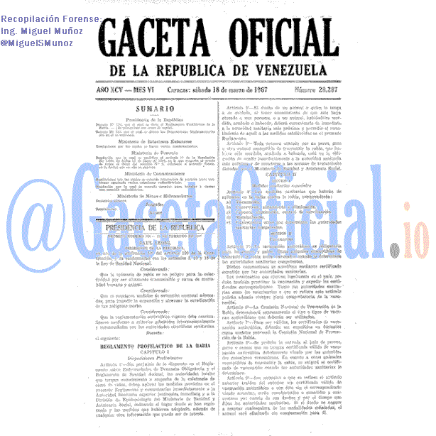Gaceta Oficial 28287 del 18 Marzo 1967