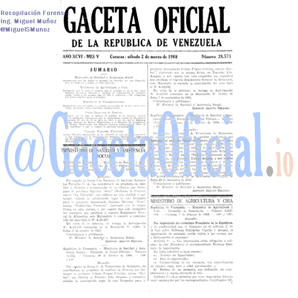 Gaceta Oficial 28571 del 2 Marzo 1968