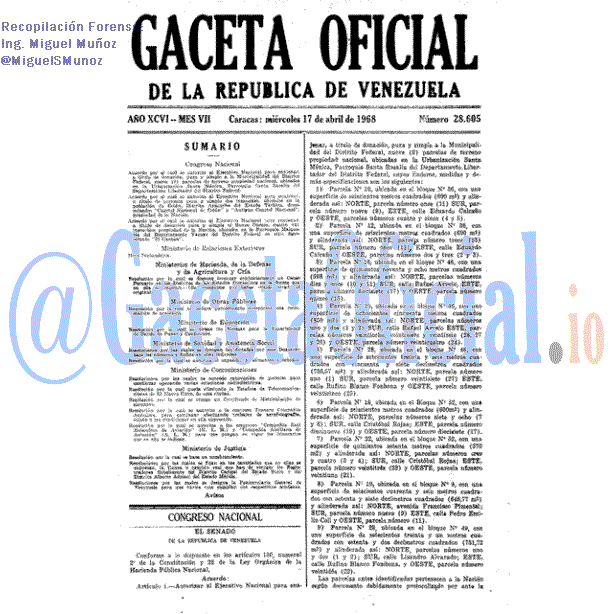 Gaceta Oficial 28605 del 17 Abril 1968