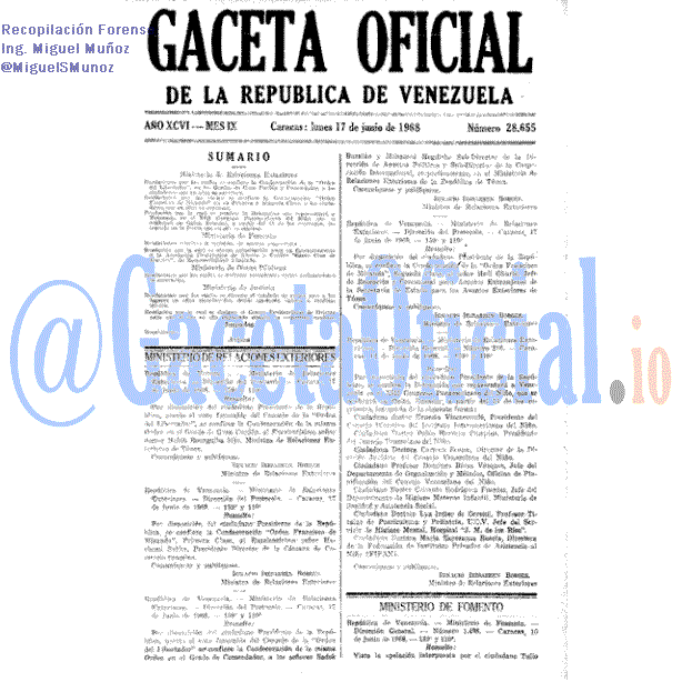 Gaceta Oficial 28655 del 17 Junio 1968