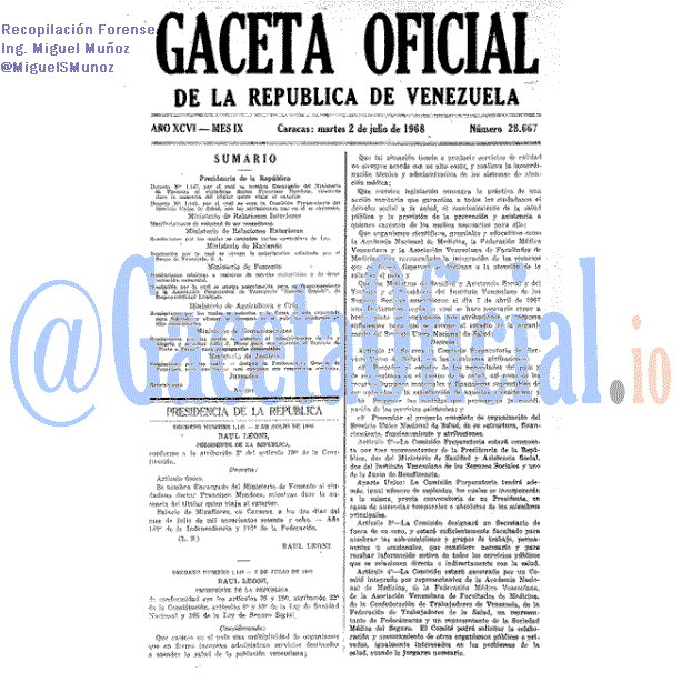 Gaceta Oficial 28667 del 2 Julio 1968