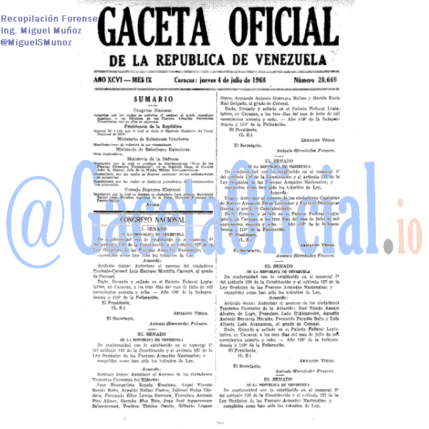Gaceta Oficial 28669 del 4 Julio 1968