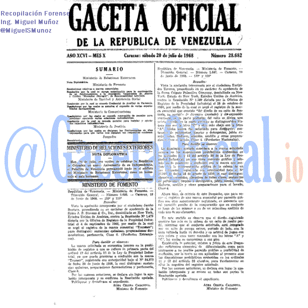 Gaceta Oficial 28682 del 20 Julio 1968