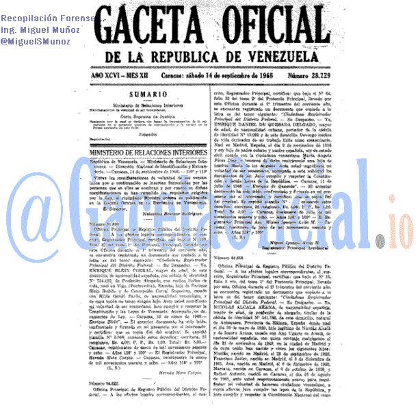 Gaceta Oficial 28729 del 14 Septiembre 1968