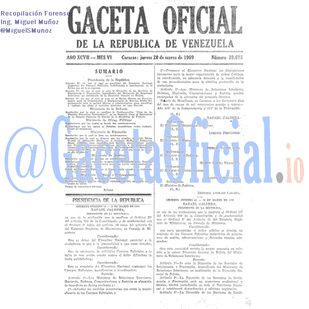 Gaceta Oficial 28878 del 20 Marzo 1969