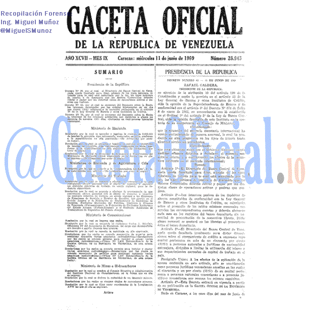 Gaceta Oficial 28943 del 11 Junio 1969