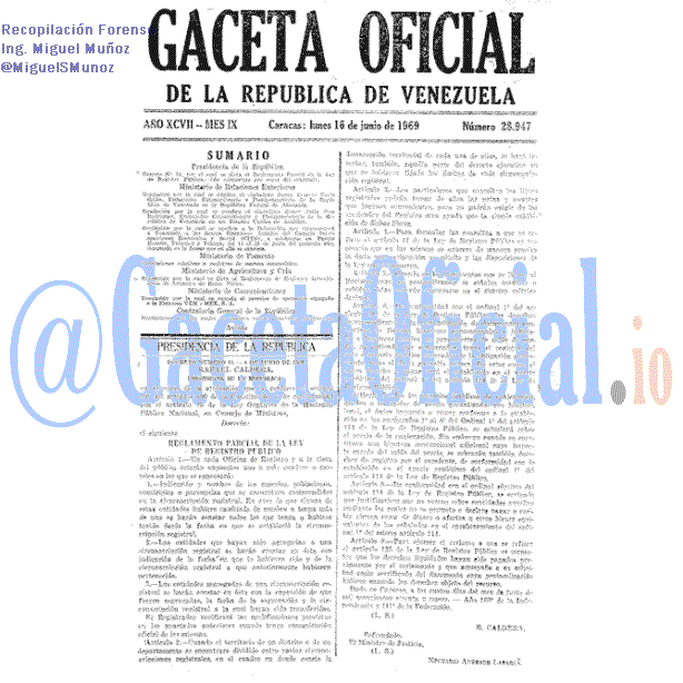 Gaceta Oficial 28947 del 16 Junio 1969