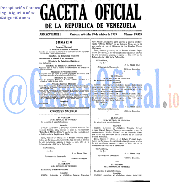 Gaceta Oficial 29059 del 29 Octubre 1969