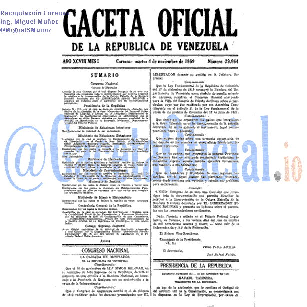 Gaceta Oficial 29064 del 4 Noviembre 1969