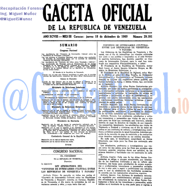 Gaceta Oficial 29101 del 18 Diciembre 1969