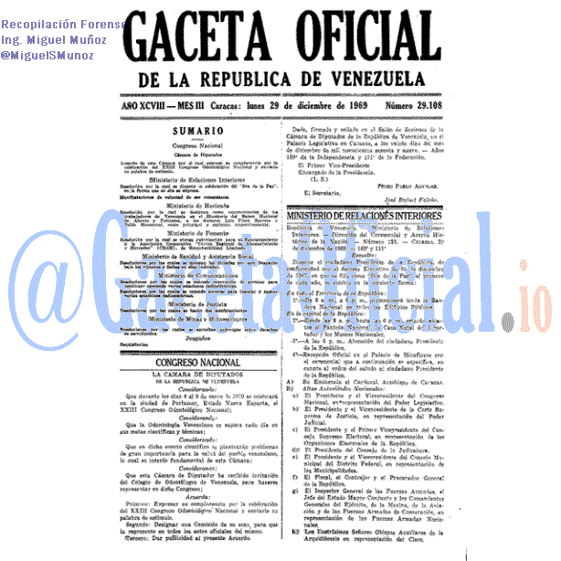 Gaceta Oficial 29108 del 29 Diciembre 1969