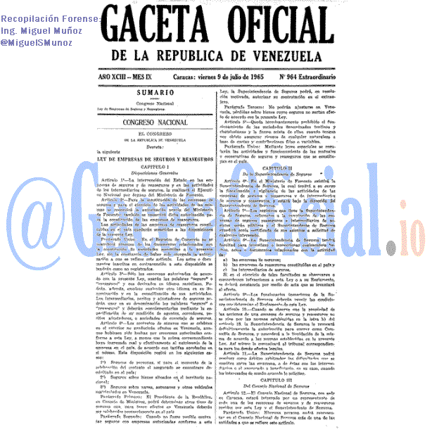 Gaceta Oficial 964 del 9 Julio 1965