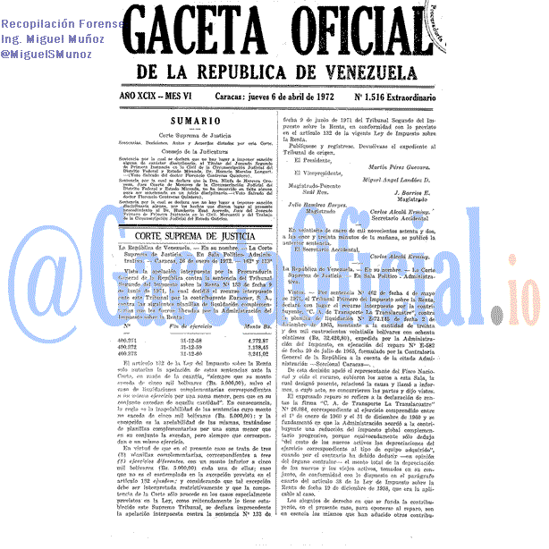 Gaceta Oficial 1516 del 6 Abril 1972