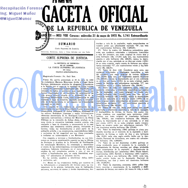 Gaceta Oficial 1741 del 21 Mayo 1975