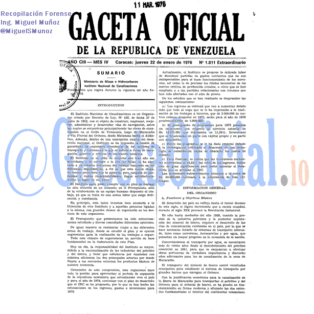 Gaceta Oficial 1811 del 22 Enero 1976