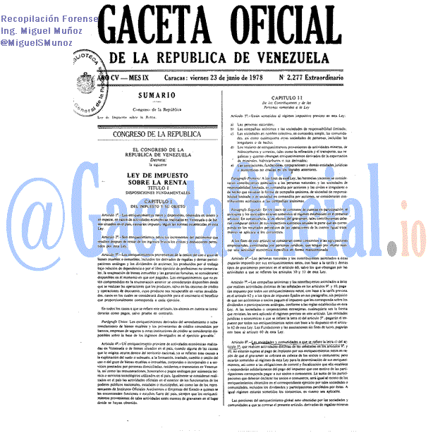 Gaceta Oficial 2277 del 23 Junio 1978