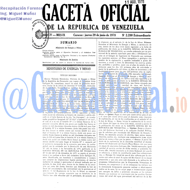 Gaceta Oficial 2280 del 29 Junio 1978