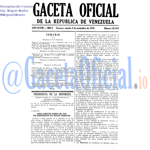Gaceta Oficial 29359 del 3 Noviembre 1970