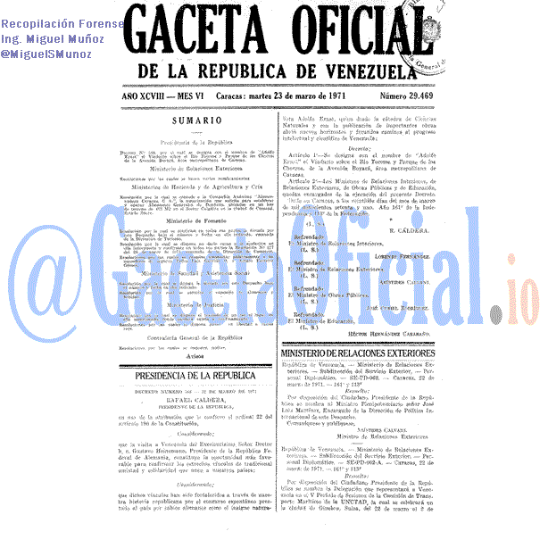Gaceta Oficial 29469 del 23 Marzo 1971