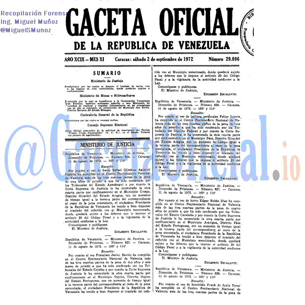 Gaceta Oficial 29896 del 2 Septiembre 1972