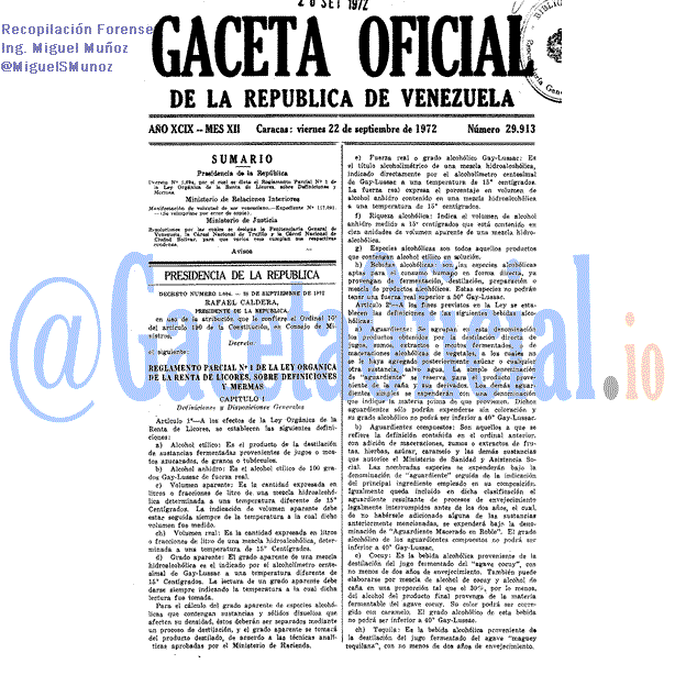 Gaceta Oficial 29913 del 22 Septiembre 1972