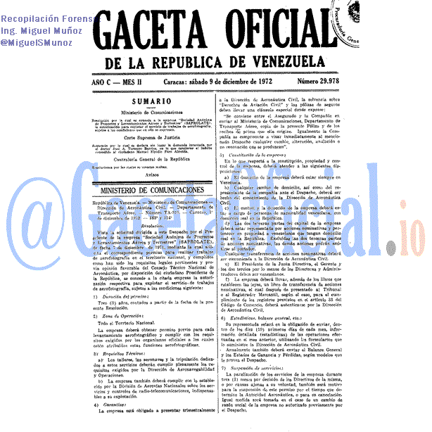 Gaceta Oficial 29978 del 9 Diciembre 1972
