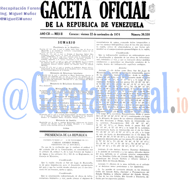 Gaceta Oficial 30558 del 22 Noviembre 1974