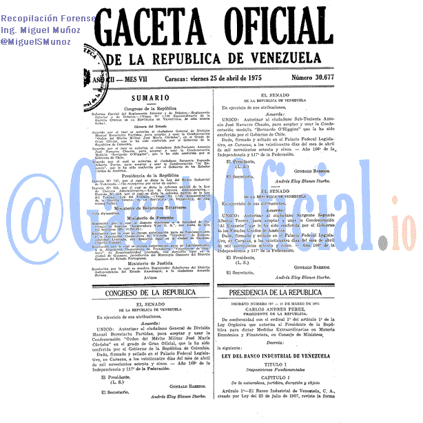 Gaceta Oficial 30677 del 25 Abril 1975