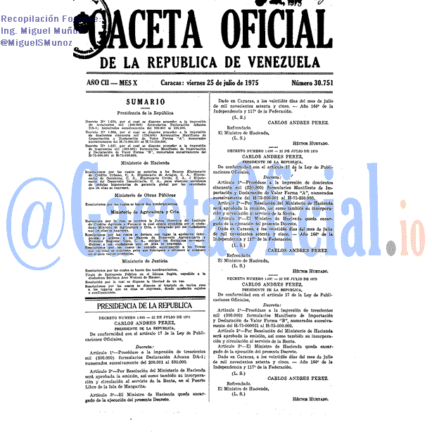 Gaceta Oficial 30751 del 25 Julio 1975