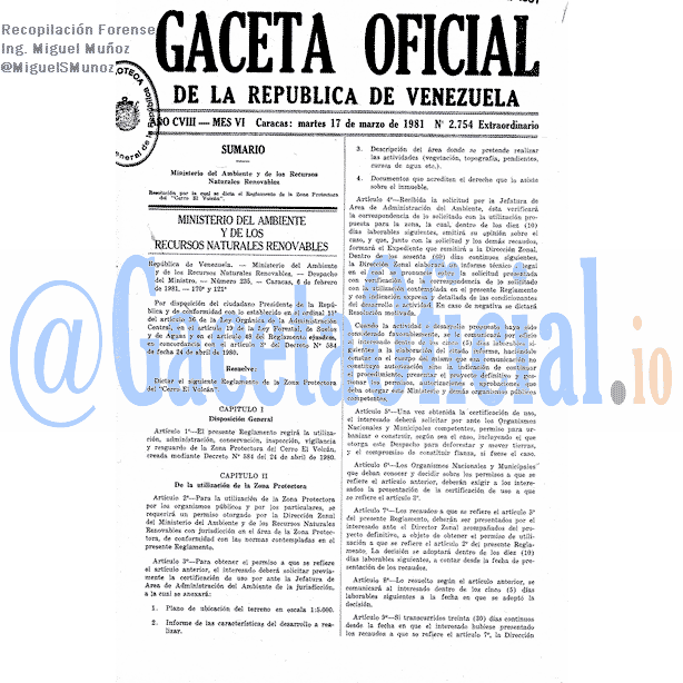 Gaceta Oficial 2754 del 17 Marzo 1981