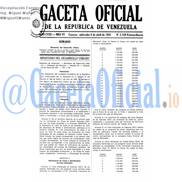 Gaceta Oficial 2769 del 8 Abril 1981