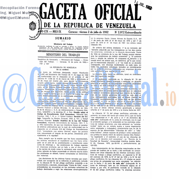 Gaceta Oficial 2972 del 2 Julio 1982