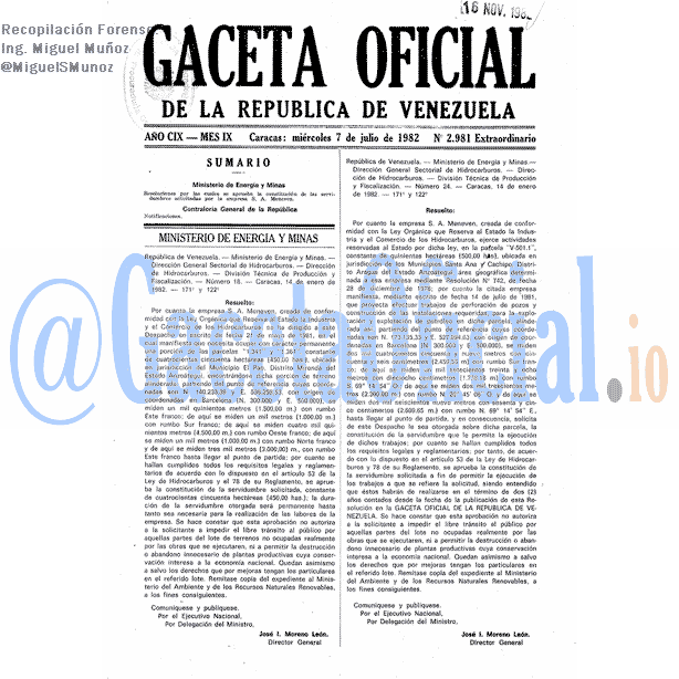 Gaceta Oficial 2981 del 7 Julio 1982