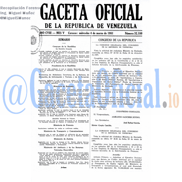 Gaceta Oficial 32180 del 4 Marzo 1981