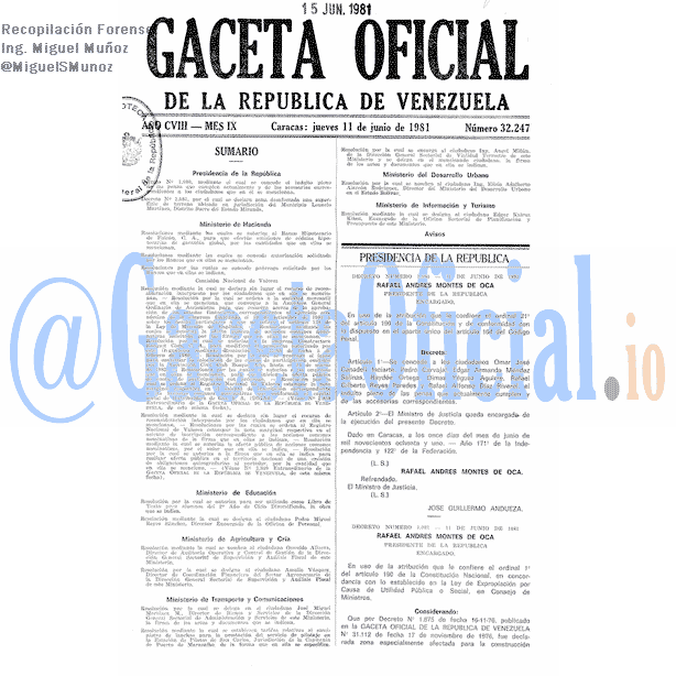 Gaceta Oficial 32247 del 11 Junio 1981
